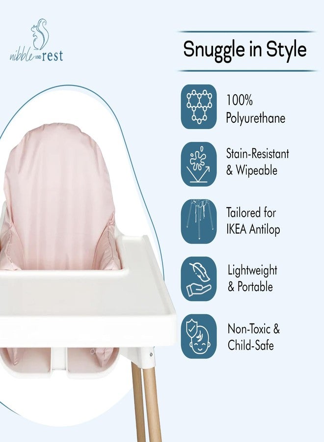 Nibble and Rest Highchair Cushion Cover, Compatible with IKEA Antilop Highchair, Stain-Proof, and Wipeable (Cushion NOT Included) (Dusty Pink) - Image 3