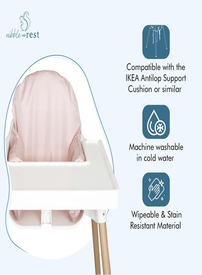 Nibble and Rest Highchair Cushion Cover, Compatible with IKEA Antilop Highchair, Stain-Proof, and Wipeable (Cushion NOT Included) (Dusty Pink) - Image 4