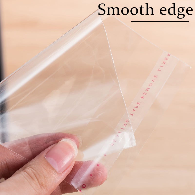 180 Transparent OPP Plastic Bags with Adhesive Seal Double Layered 0.058mm Thickness 180PCS Size Assorted for Party Favors Wedding Gifts Books Crafts Jewelry Stationery Clothing - Image 1