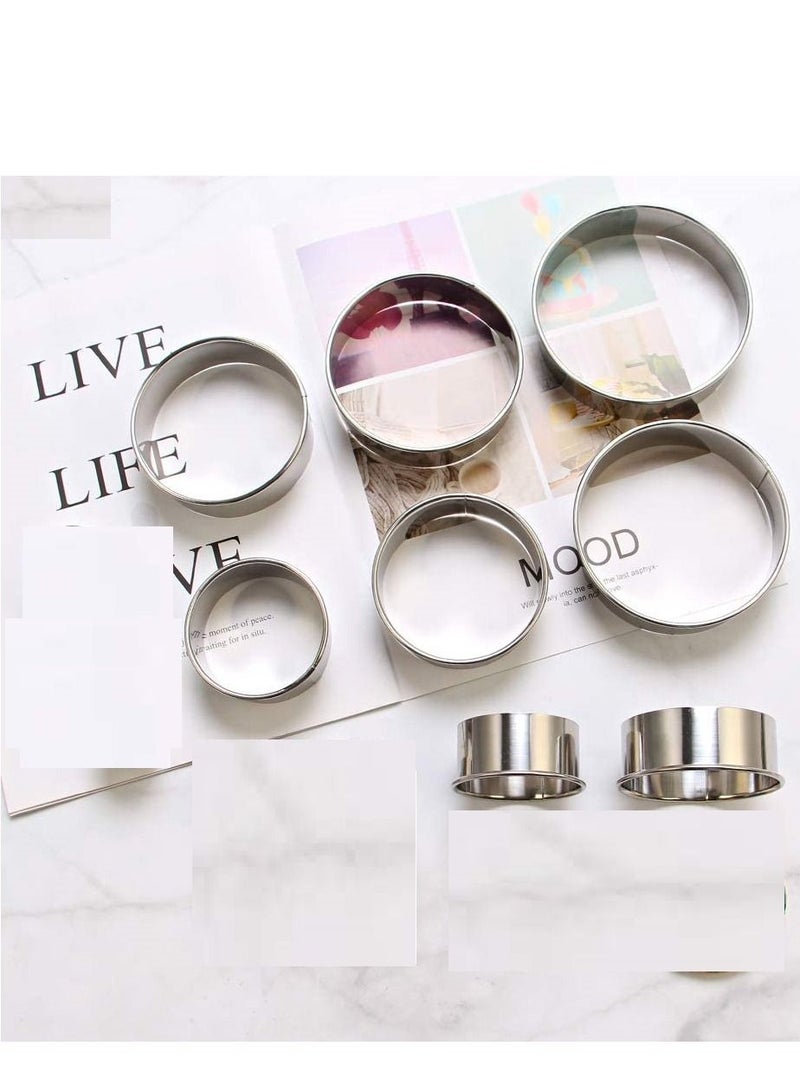 8-Piece Set of Round Mousse Ring Moulds for Cake Decoration and Baking - Image 2