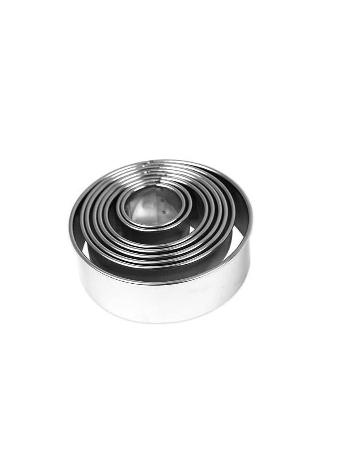 8-Piece Set of Round Mousse Ring Moulds for Cake Decoration and Baking - Image 1