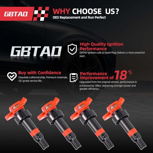 GBTAD Set of 4 Upgraded Ignition Coil Pack for 1.6L L4 2012-2020 Hyundai Accent,2012-2017 Hyundai V-eloster,2012-2020 Kia Rio,2012-2019 Kia Soul Replaces UF652 273012B100 - Image 2