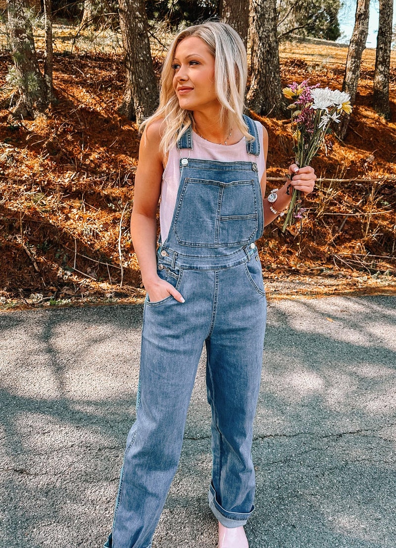 luvamia Overalls Women Loose Fit Denim Bib Baggy Overall Jumpsuit Straight Wide Leg Stretchy Jean Pants Fashion A3 Blue Shadow Size X-Large Fits US 16-18 - Image 3