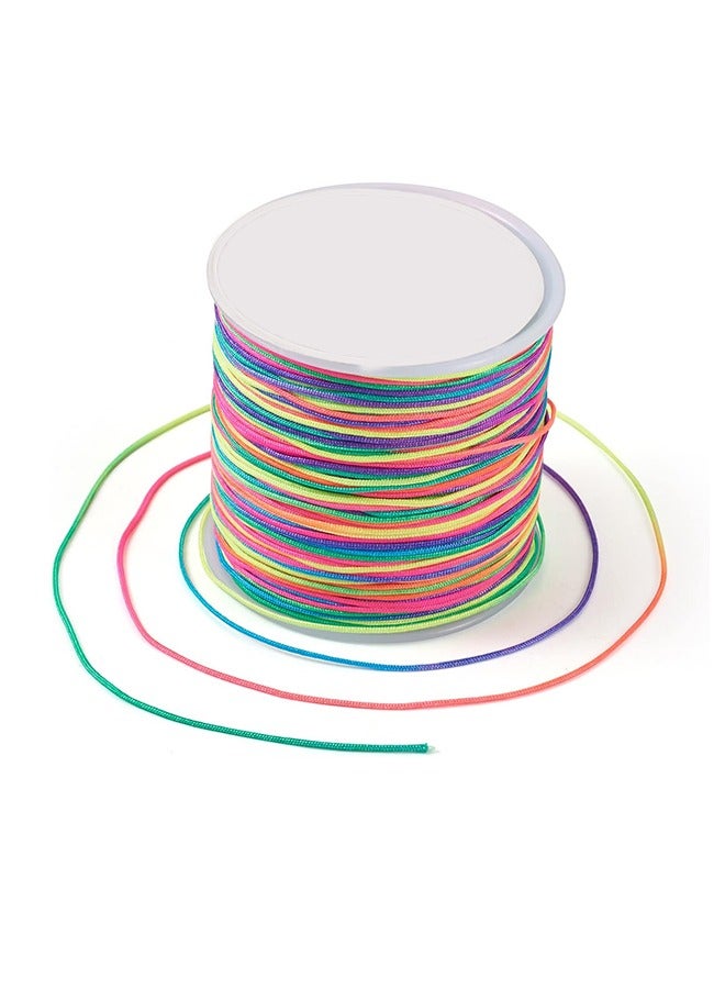 20M 0.7mm Colorful Nylon Beading Cord, Inelasticity Bracelet Macrame Thread String Roll, DIY Jewelry Making Crafts(Colorful) - Image 1