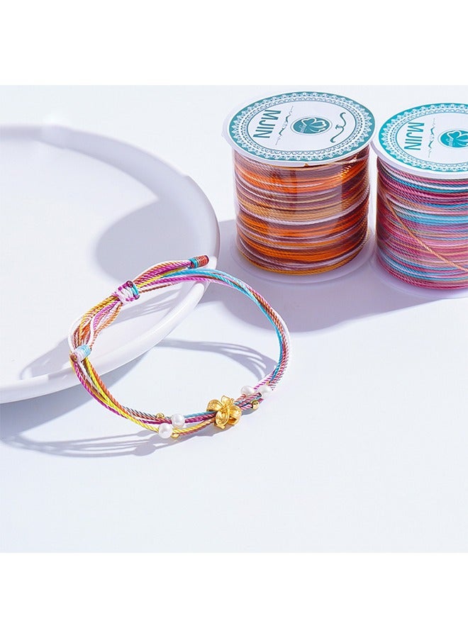 20M 0.7mm Colorful Nylon Beading Cord, Inelasticity Bracelet Macrame Thread String Roll, DIY Jewelry Making Crafts(Colorful) - Image 4