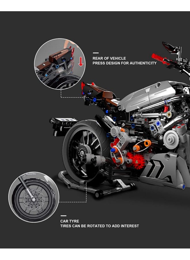 DOVOB dOvOb Motorcycle Building Blocks Set, 827 Pieces Bricks, Compatible with Major Brands  - Image 3