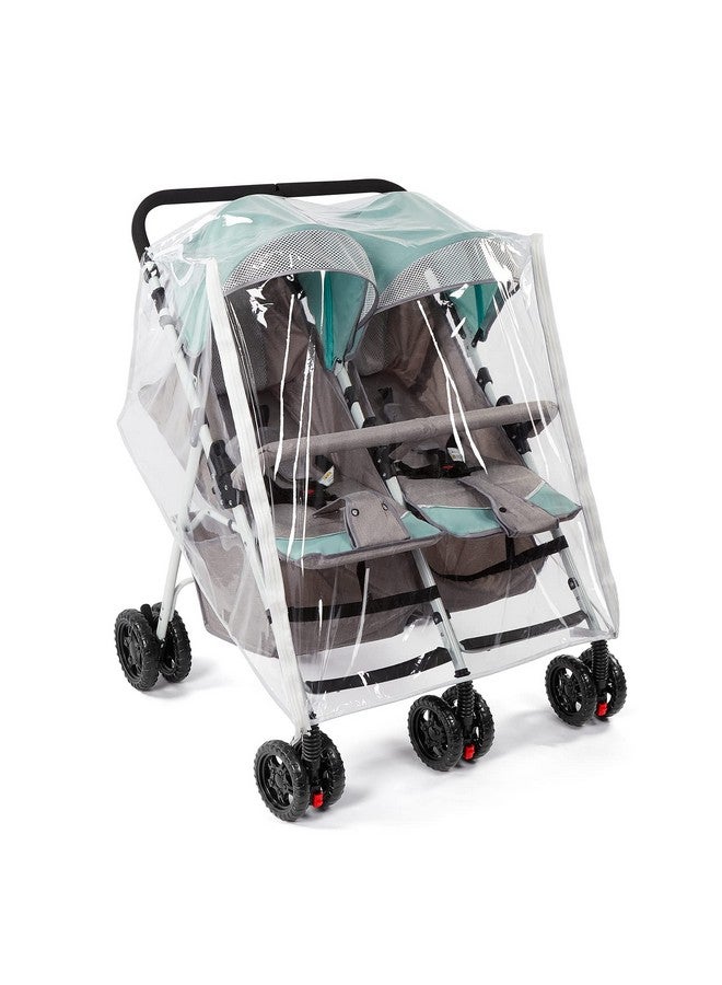 PAHTTO Double Stroller Rain Cover, Waterproof Weather Shield for Side by Side Baby Double Stroller, Twins Stroller Cover for Rain/Wind/Snow/Cold/Dust, Baby Outdoor Accessories - Image 1