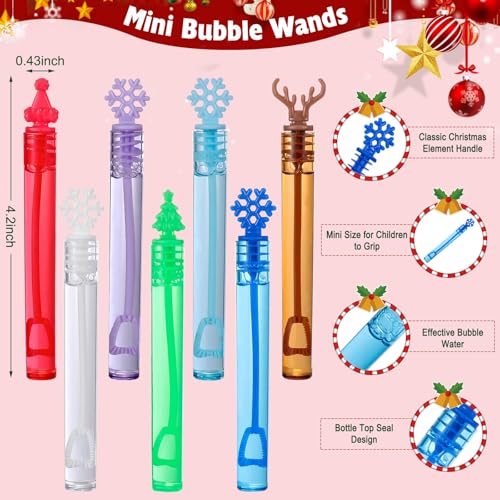 Genuvi Christmas Party Favors Mini Bubble Wands for Kids 30PCS Christmas Stocking Stuffers Goodie Bags Stuffers Small Bubbles in Bulk for Classroom Prizes Outdoor Toys Student Gifts for Toddlers Girls Boys - Image 5
