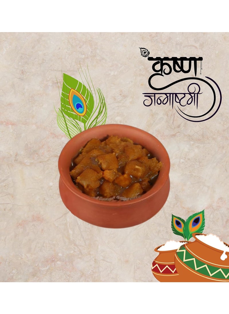 Terra Charms Terra Charms Clay Handi for Echoes of Janmashtami The Clay Handi of Devotion Clay Pot Serving Pot Hand Craft Handi for Making Makhan Mishri Bhog Parsadm 1L Capacity  - Image 4