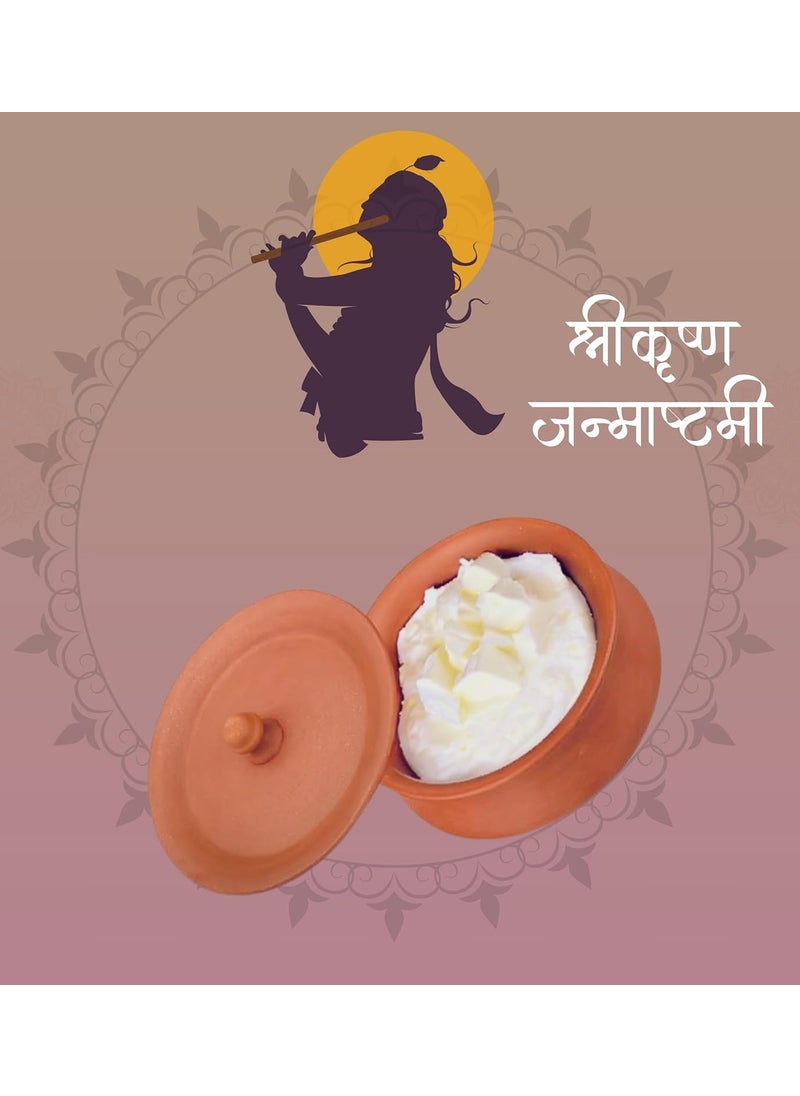 Terra Charms Terra Charms Clay Handi for Echoes of Janmashtami The Clay Handi of Devotion Clay Pot Serving Pot Hand Craft Handi for Making Makhan Mishri Bhog Parsadm 1L Capacity  - Image 5