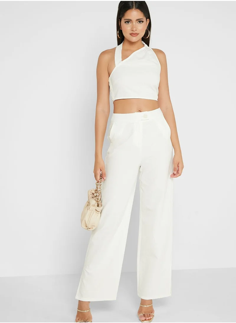 4th & Reckless One Shoulder Button Detail Top