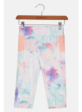 GUESS Kids Girl Sportswear Fit Allover Print Pants, Pink Combo  - Image 1