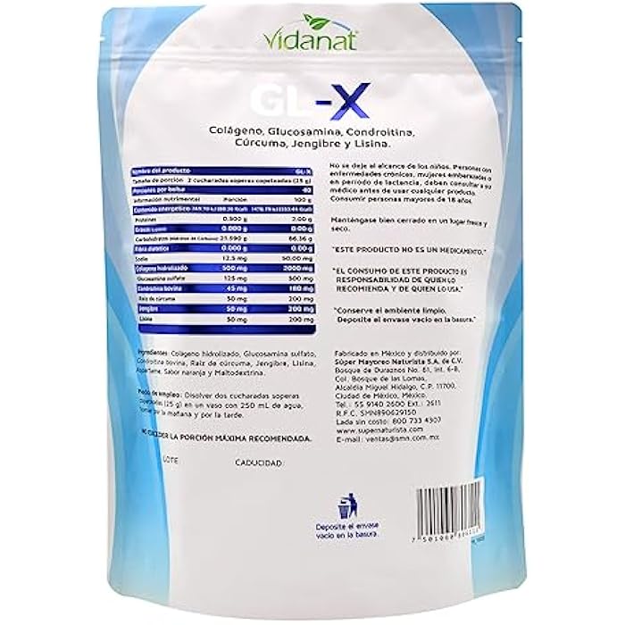 Vidanat GL-X Orange 1Kg – Joint Support with Glucosamine, Chondroitin, Turmeric Root & Collagen – Helps Mobility, Flexibility & Cartilage Health – Orange Flavor - Image 2