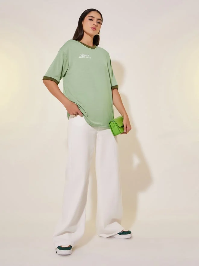 تايك تو تيشيرت أوفر سايز بشعار خذ مرتين