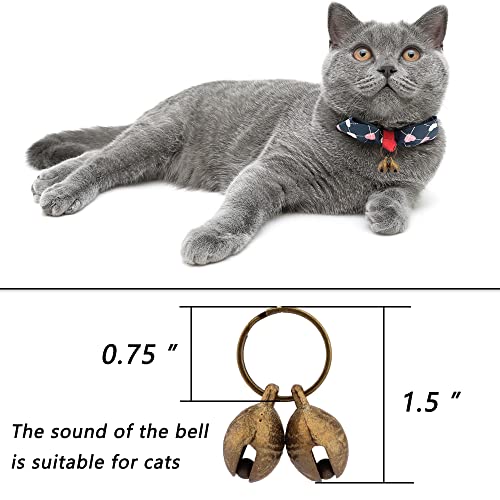 kcrygogo Bells for Cat Collars - 2 Pack Copper Bells for Little Dogs & Cats Noise Maker Anti-Theft Bell Come with Silver Pet Anti-Lost ID Pendant Tags (2Set) - Image 3