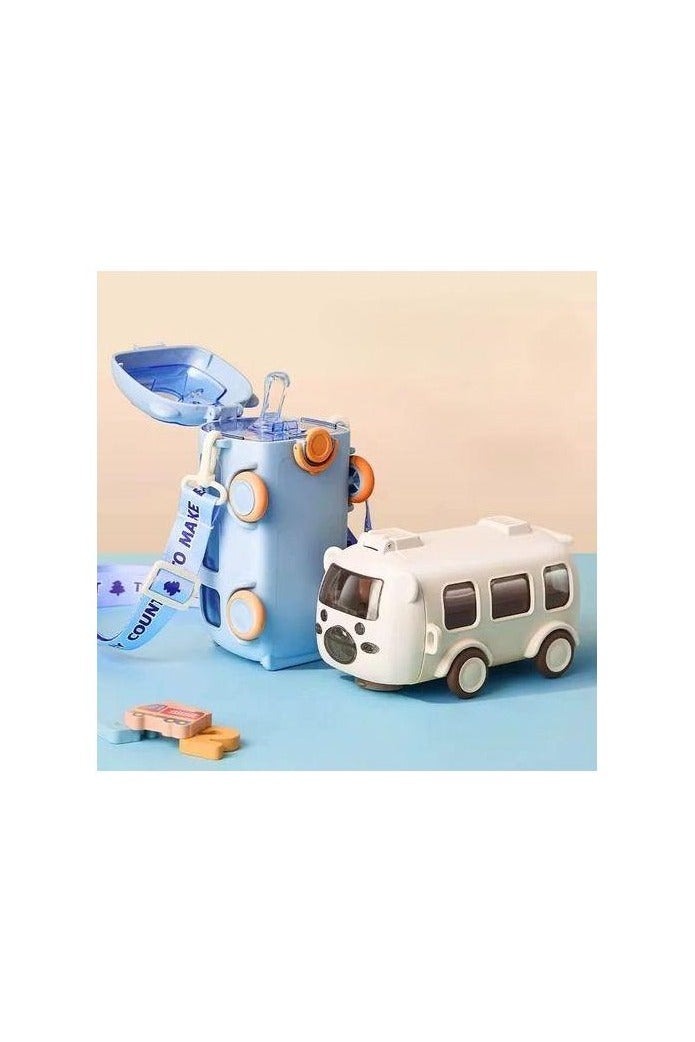 Car Shaped Water Bottle with Strap, Durable and Cute Looking, 500ml Water Bottle for Kids, Home and Office (Pack of 1) - Multicolor - Image 1