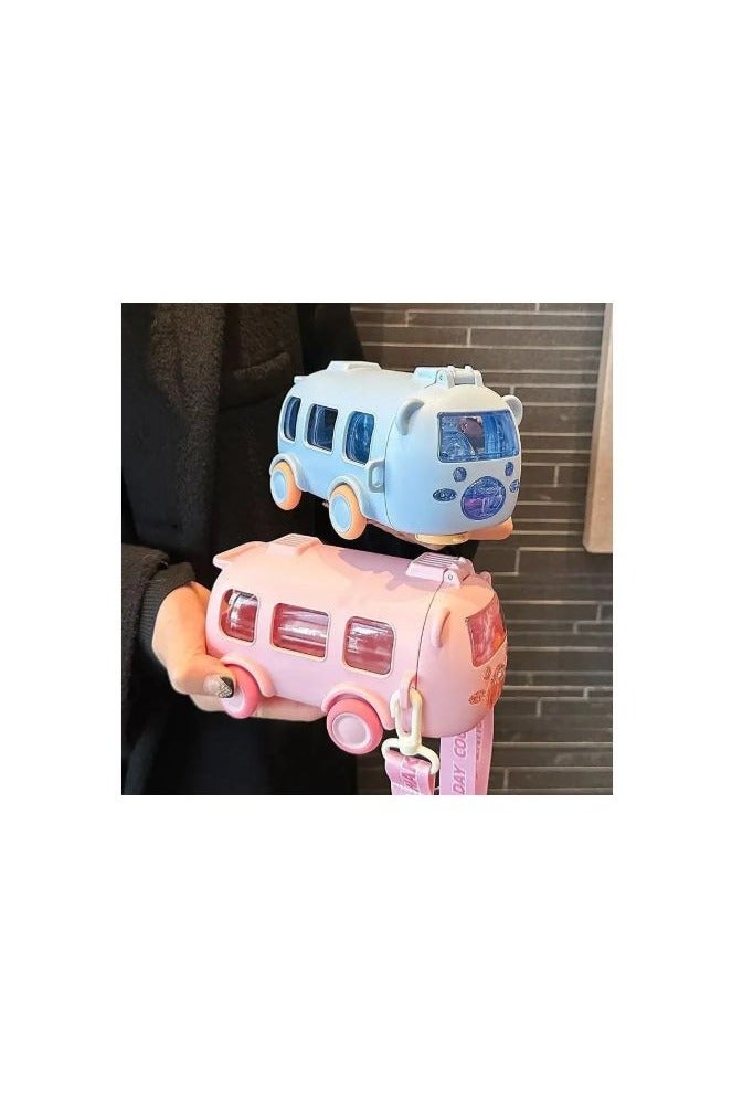 Car Shaped Water Bottle with Strap, Durable and Cute Looking, 500ml Water Bottle for Kids, Home and Office (Pack of 1) - Multicolor - Image 2