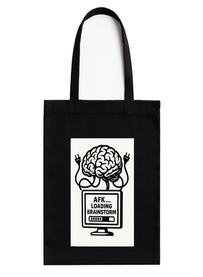 Megrok Brainstorm Tote Bag for Women | Front A4 Size Printed Pocket | 16x14 Inch Idea Generation Cotton Bag | Creative Problem Solver - Image 1