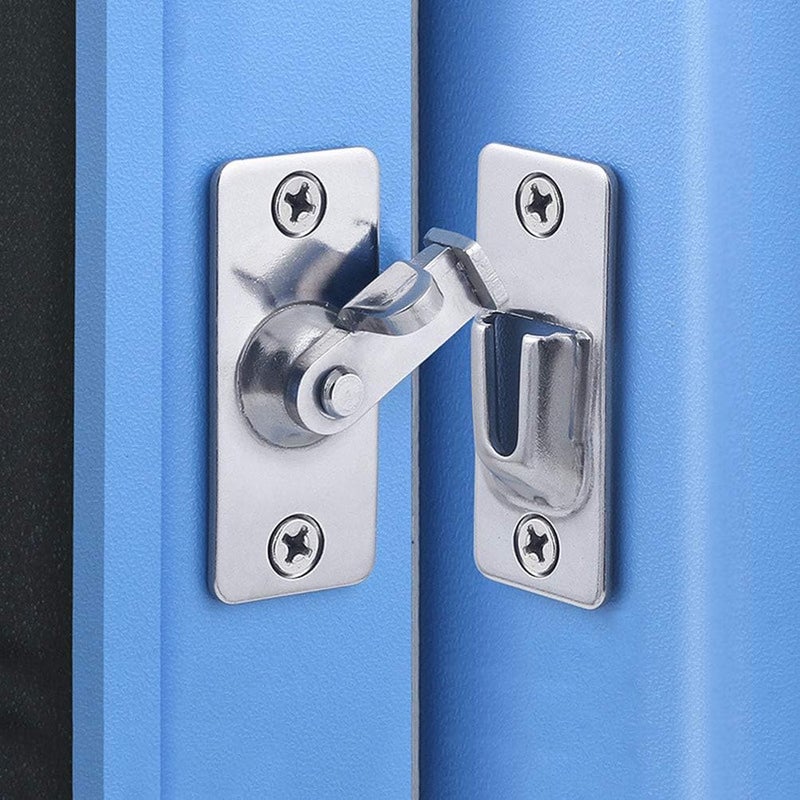 dingchi Door Hasp Latch 90 Degree, Stainless Steel Safety Angle Locking Latch for Push/Sliding/Barn Door, Satin Nickel - Image 1