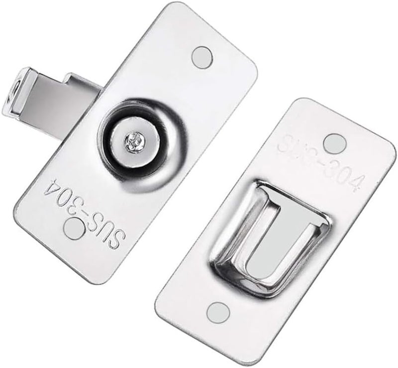 dingchi Door Hasp Latch 90 Degree, Stainless Steel Safety Angle Locking Latch for Push/Sliding/Barn Door, Satin Nickel - Image 4