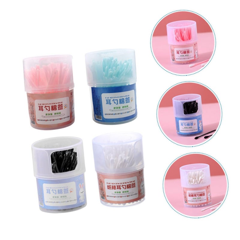 مسحات قطنية مزدوجة الرأس ٢٠٠ قطعة ذات أطراف ناعمة قابلة للتحلل الحيوي لتنظيف الأذن - Image 4