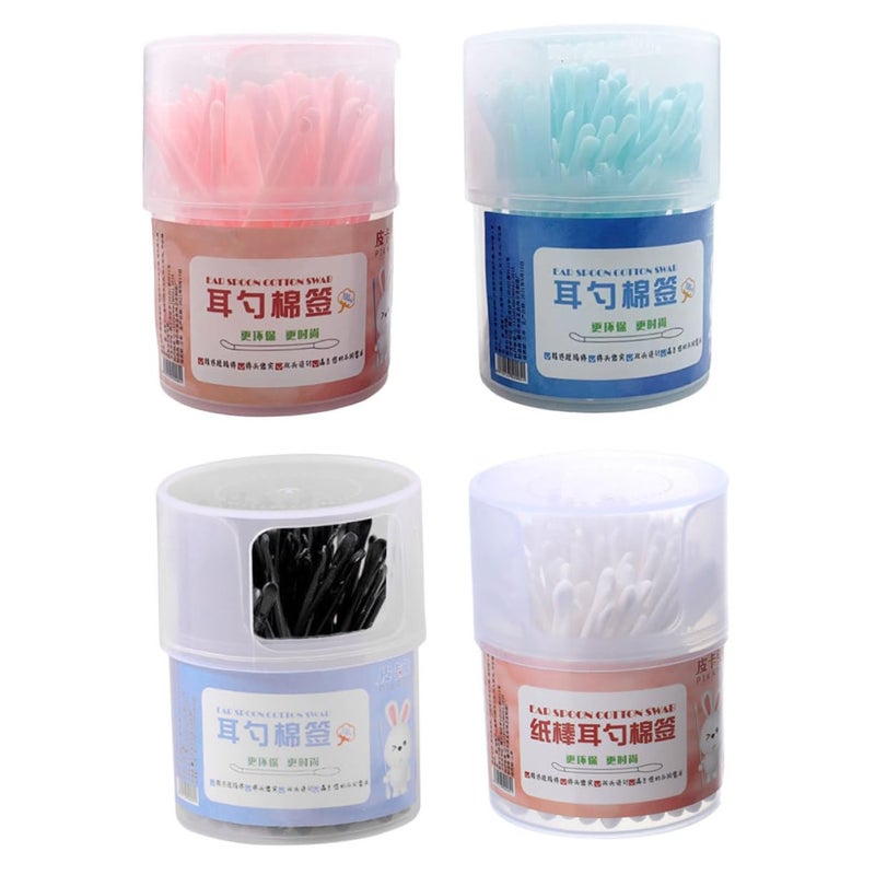 مسحات قطنية مزدوجة الرأس ٢٠٠ قطعة ذات أطراف ناعمة قابلة للتحلل الحيوي لتنظيف الأذن - Image 2
