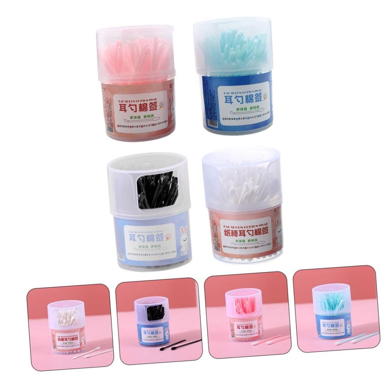 مسحات قطنية مزدوجة الرأس ٢٠٠ قطعة ذات أطراف ناعمة قابلة للتحلل الحيوي لتنظيف الأذن - Image 5