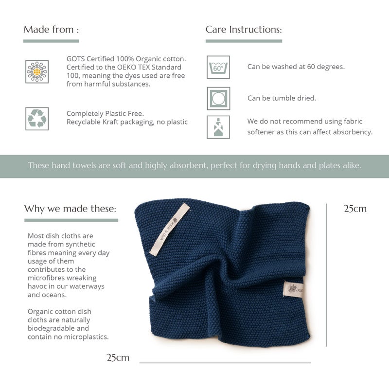 Wild Stone Wild & Stone | Organic Cotton Dish Cloth | Eco-Friendly Kitchen Cloth | Biodegradable & Compostable Cleaning Cloth | Slate Grey - Image 5