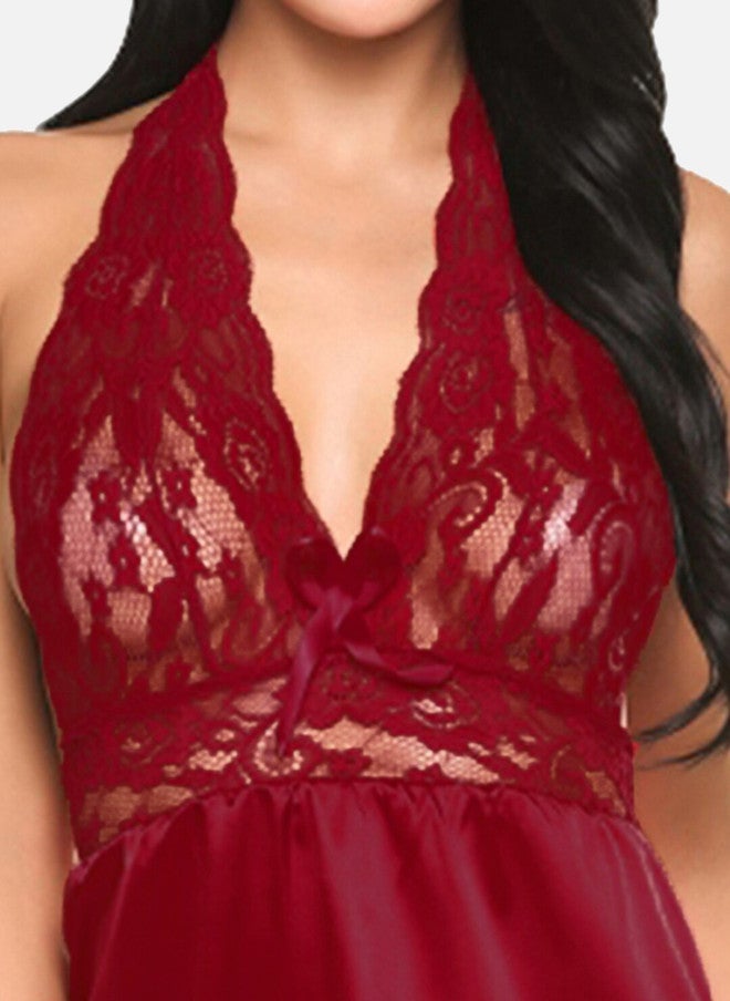 FIMS Satin Halter Neck Baby Doll - Image 2