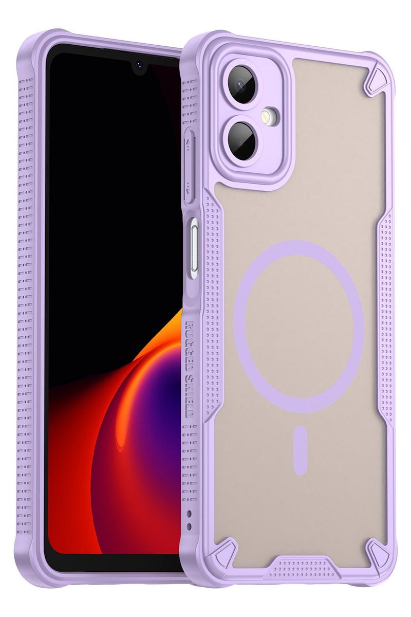 Cover For Samsung Galaxy A06 5G Armor Glaze MagSafe Magnetic Phone Case Raised edges around the screen and camera lens help prevent scratches - Purple - Image 1