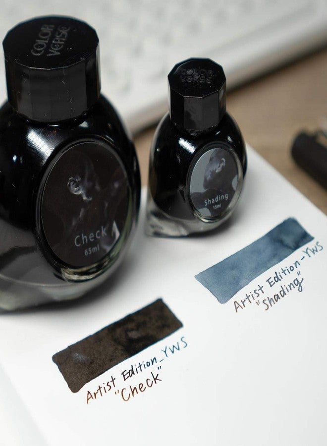 Colorverse Artist Ink | Black & Grey Shade |Yeonwoong Sung in Check & Shading | 65ml & 15ml Bottled Ink - Image 2