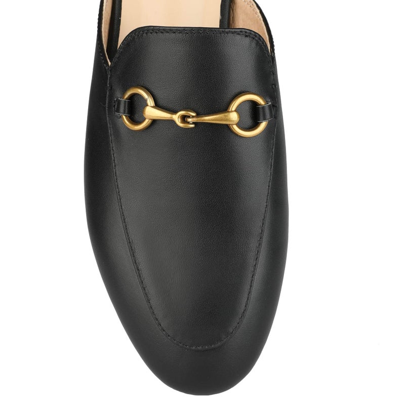 Arqa Mules for Women Leather Slip On Mule Backless Low Heel Loafers Slide Slippers Black - Image 5