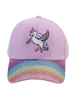 The Girl Cap durable cotton Kids Cap, Unicorn Kids Caps are Perfect for Beach, Travelling and Outdoor activities | Rainbow design Easy to match with Different Clothing Styles, Purple