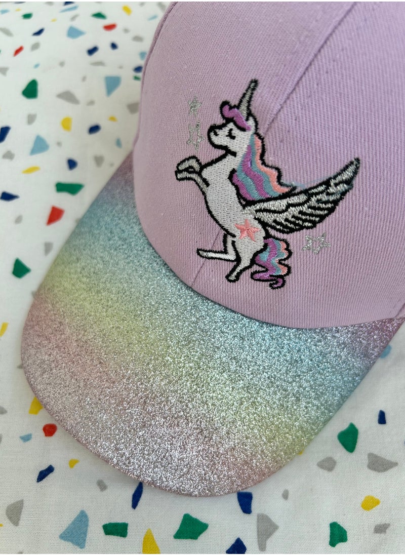 The Girl Cap - The Girl Cap durable cotton Kids Cap, Unicorn Kids Caps are Perfect for Beach, Travelling and Outdoor activities | Rainbow design Easy to match with Different Clothing Styles, Purple - Image 1