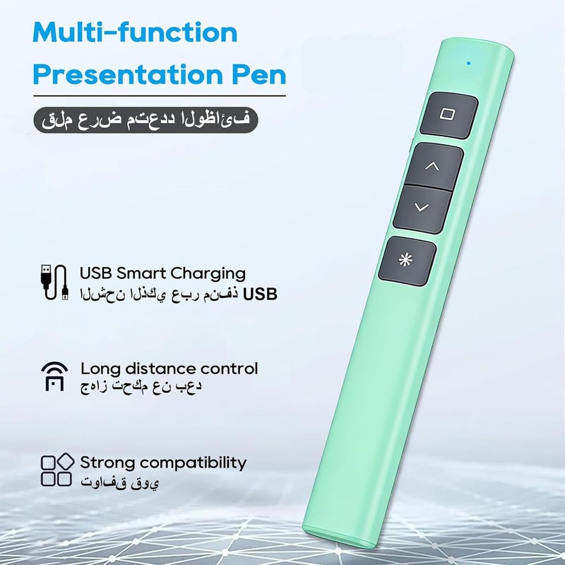 جهاز التحكم عن بعد اللاسلكي للعروض التقديمية، 2.4GHz USB مع مؤشر ليزر أحمر ووظيفة الروابط التشعبية والتحكم في الصفحات ومستوى الصوت، أداة النقر للعروض التقديمية لأجهزة Mac/PC/Laptop/Keynote/PPT - Image 4