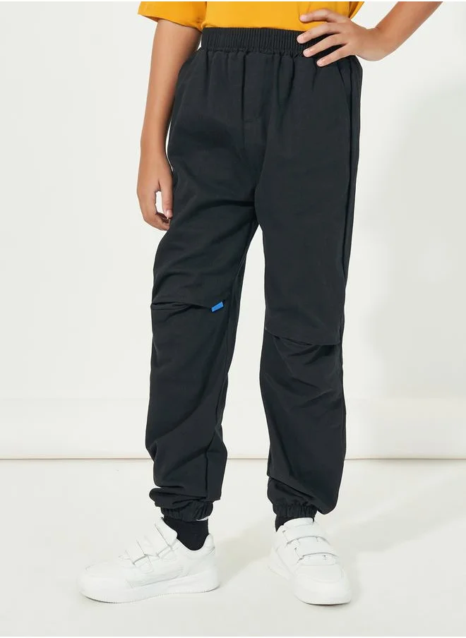 Styli Elasticated Waistband Slant Pockets Front Cuffed Pant