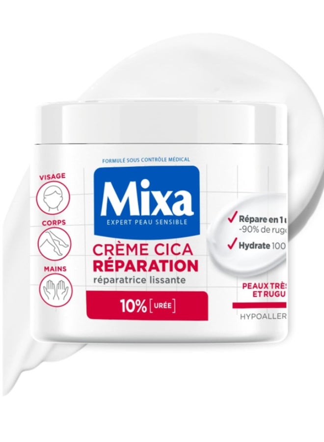 Mixa Cica Repair Cream for Very Dry and Rough Skin, Face, Body, Hands - 400ml