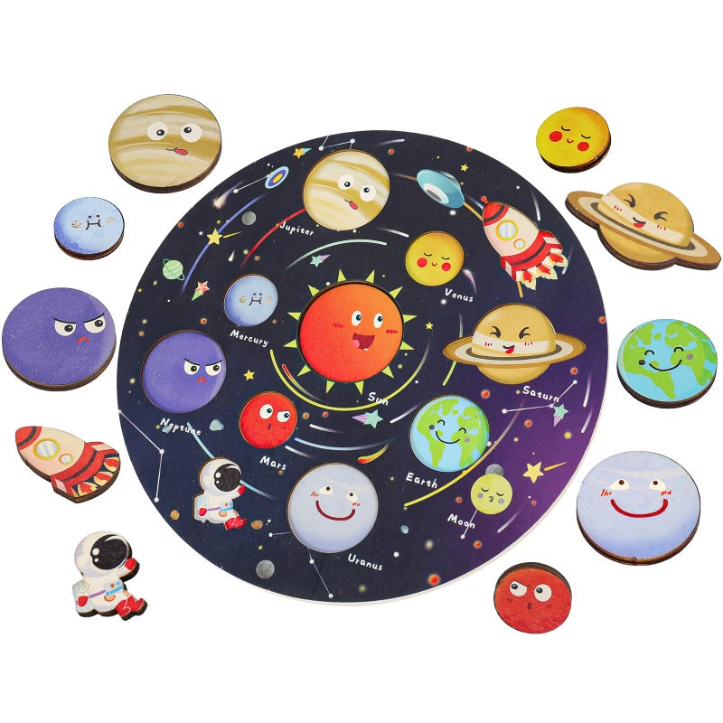 Zeoddler Upgrated Solar System Puzzle Kids Toys for 36 Wooden Space Toys Planets for Kids Preschool Learning Activities Gift for Boys Girls - Image 2