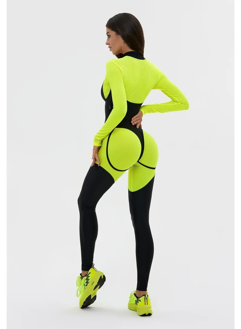 Bona Fide Mistress Yellow Neon Mistress Gym Jumpsuit for Women for Women | Best Price UAE