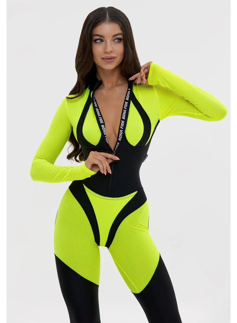 Bona Fide Mistress Yellow Neon Mistress Gym Jumpsuit for Women for Women | Best Price UAE