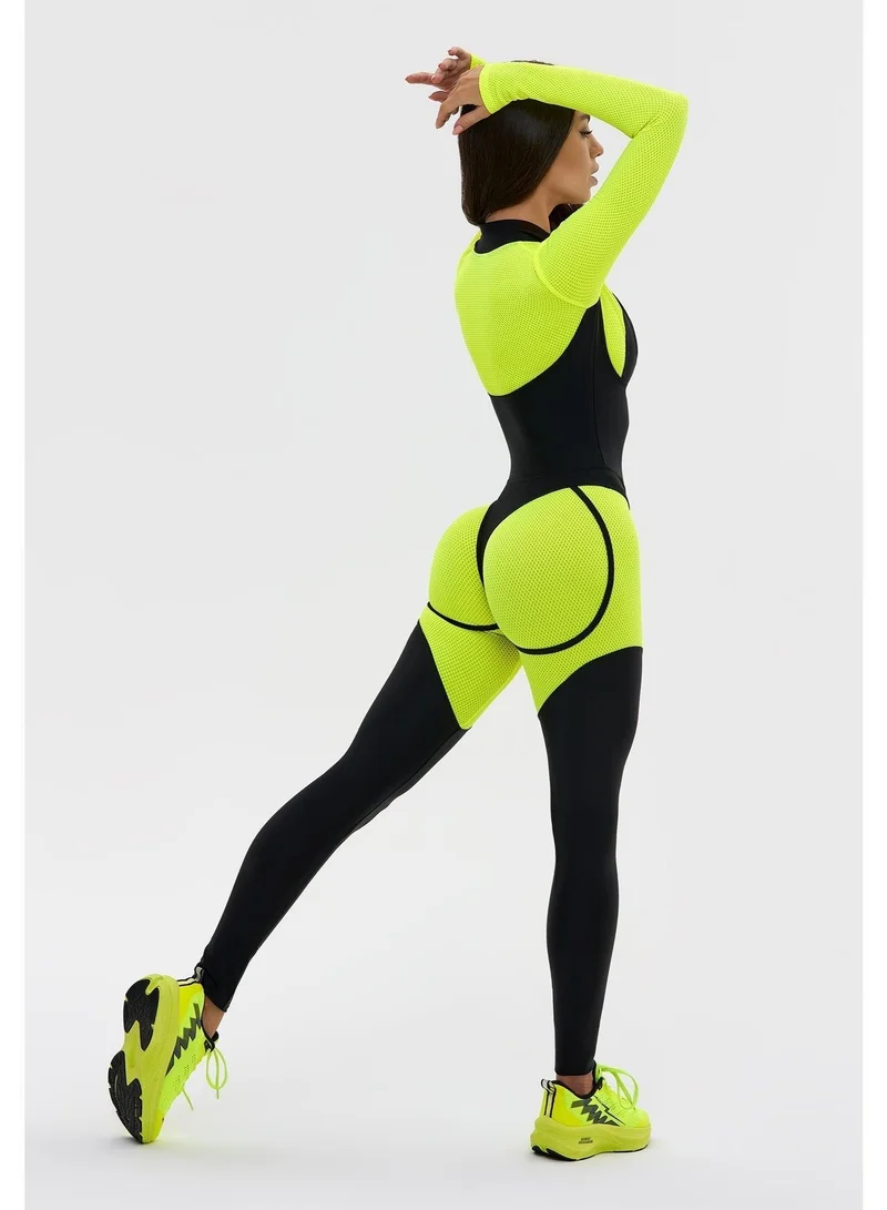 Bona Fide Mistress Yellow Neon Mistress Gym Jumpsuit for Women for Women | Best Price UAE