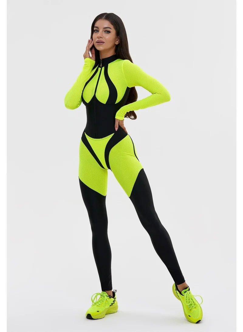 Bona Fide Mistress Yellow Neon Mistress Gym Jumpsuit for Women for Women | Best Price UAE