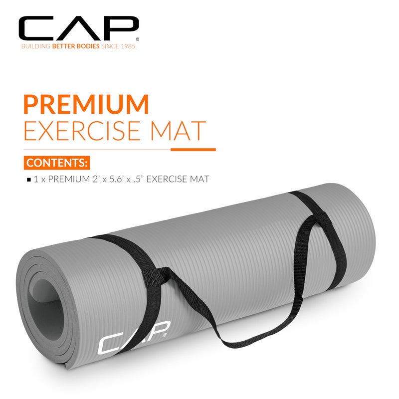 CAP Barbell High Density Exercise Yoga Mat with strap, 68"x24"x 1/2" - Sage Green - Image 2