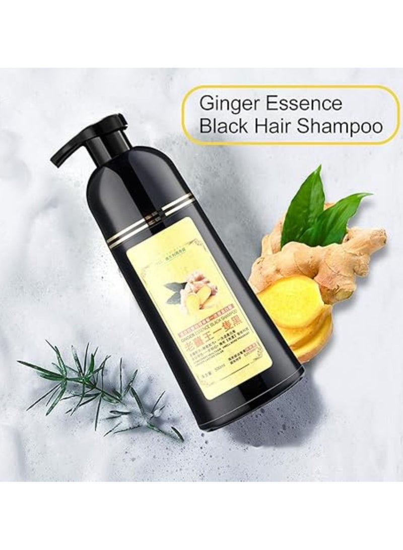 Mokeru Professional 2pcs Mokeru Hair Shampoo 500ML, Natural Ginger Hair Color Shampoo Turn Gray to Black In Minutes, Mokeru Hair Color Shampoo Black Women, No Hair Damage Ammonia Free Hair Color For Men, Hair Dye Shampoo - Image 3