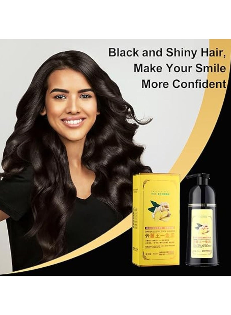Mokeru Professional 2pcs Mokeru Hair Shampoo 500ML, Natural Ginger Hair Color Shampoo Turn Gray to Black In Minutes, Mokeru Hair Color Shampoo Black Women, No Hair Damage Ammonia Free Hair Color For Men, Hair Dye Shampoo - Image 4