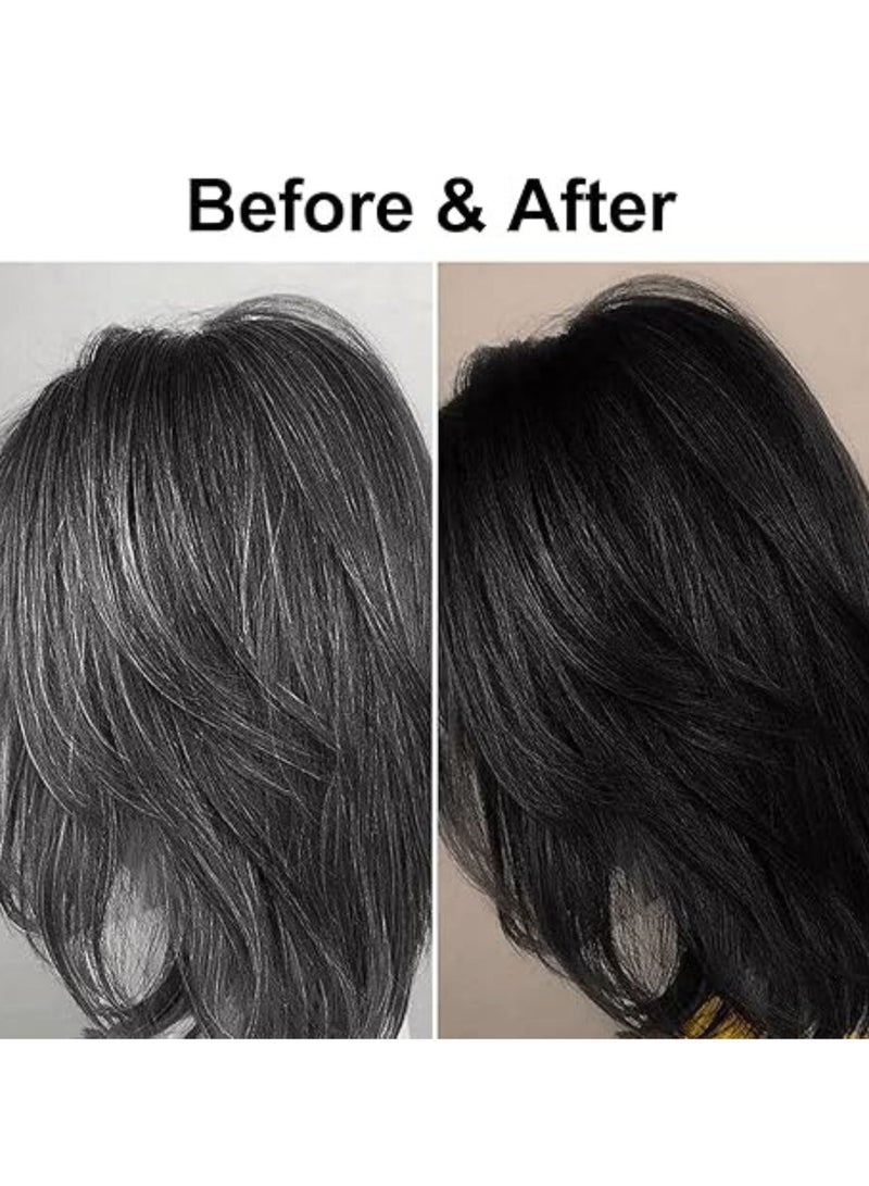 Mokeru Professional 2pcs Mokeru Hair Shampoo 500ML, Natural Ginger Hair Color Shampoo Turn Gray to Black In Minutes, Mokeru Hair Color Shampoo Black Women, No Hair Damage Ammonia Free Hair Color For Men, Hair Dye Shampoo - Image 2