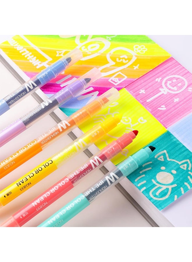 MXN 10 Pcs Dual Tip Erasable Highlighters No Bleeding Erasable Markers - Smooth Writing Chisel Tip Highlighter Markers, Home School Organization Supplies for Kids Classroom, Office Calendar - Image 5