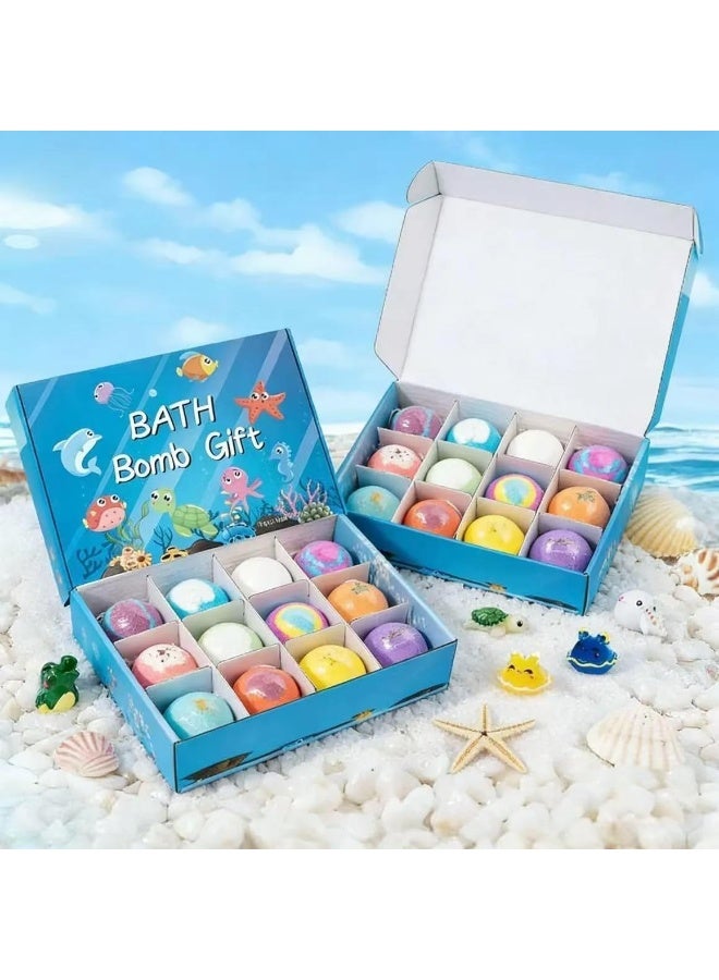 Bath Easter  Bombs with Surprise Inside, 12 Pack Fizzy Bubble  Gift Set, with Surprise Toys Inside, Organic  Bombs with Toys, Natural Sea Salt Color Changing Spa  Balls (Ocean 2) - Image 3