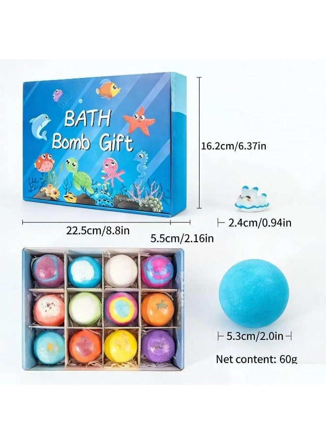 Bath Easter  Bombs with Surprise Inside, 12 Pack Fizzy Bubble  Gift Set, with Surprise Toys Inside, Organic  Bombs with Toys, Natural Sea Salt Color Changing Spa  Balls (Ocean 2) - Image 5