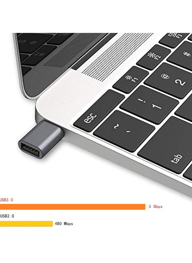 erorex USB Type-C to USB.0 Adapter Pack of 2 USB C Male to USB3.0 Female Adapter Silver  - Image 4